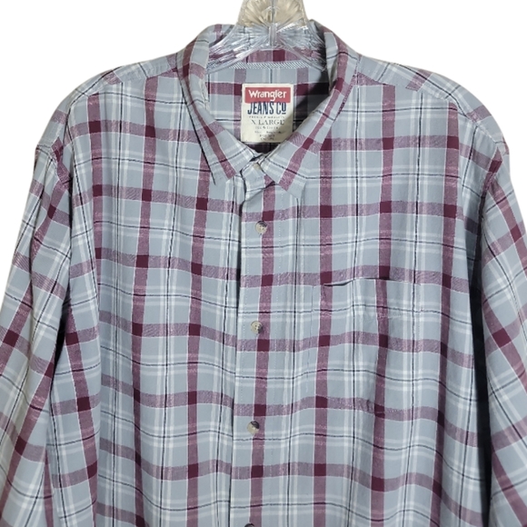 Wrangler Jeans Co. men's button down plaid shirt size XL - Picture 3 of 7
